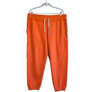 Polo Ralph Lauren Mens Sweatpants Size XL Orange Preppy Drawstring Pony Logo
